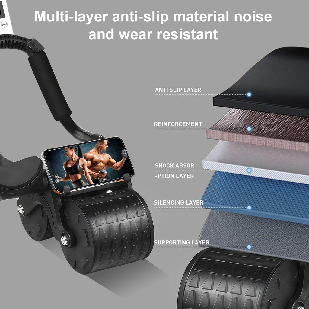 Elevate Your Core Workout with the 2025 Automatic Rebound Ab Roller Wheel - Complete with Timer and Elbow Support for Ultimate Comfort!