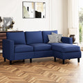 73.6" Convertible Sectional Sofa Couch, Modern L-Shaped Couch 3 Seat Sofa Sectional with Reversible Chaise, Space-Saving Sofa for Living Room, Apartment, Small Space, Blue