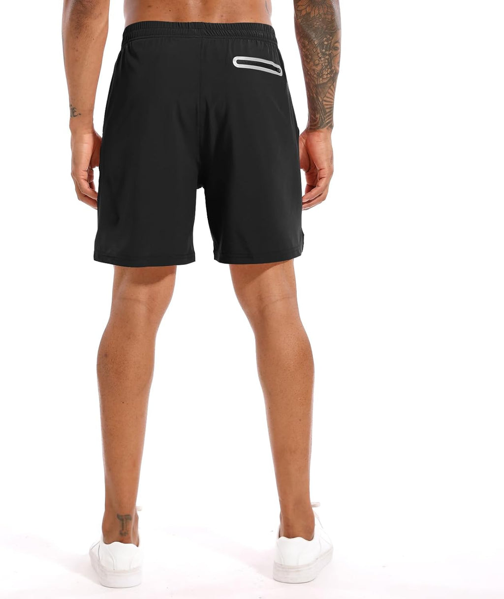 Men's Versatile 2-in-1 Running Shorts - Quick Dry Athletic Gym Shorts with Phone Pockets