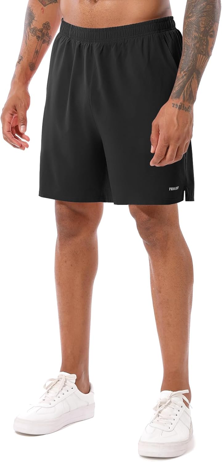 Men's Versatile 2-in-1 Running Shorts - Quick Dry Athletic Gym Shorts with Phone Pockets