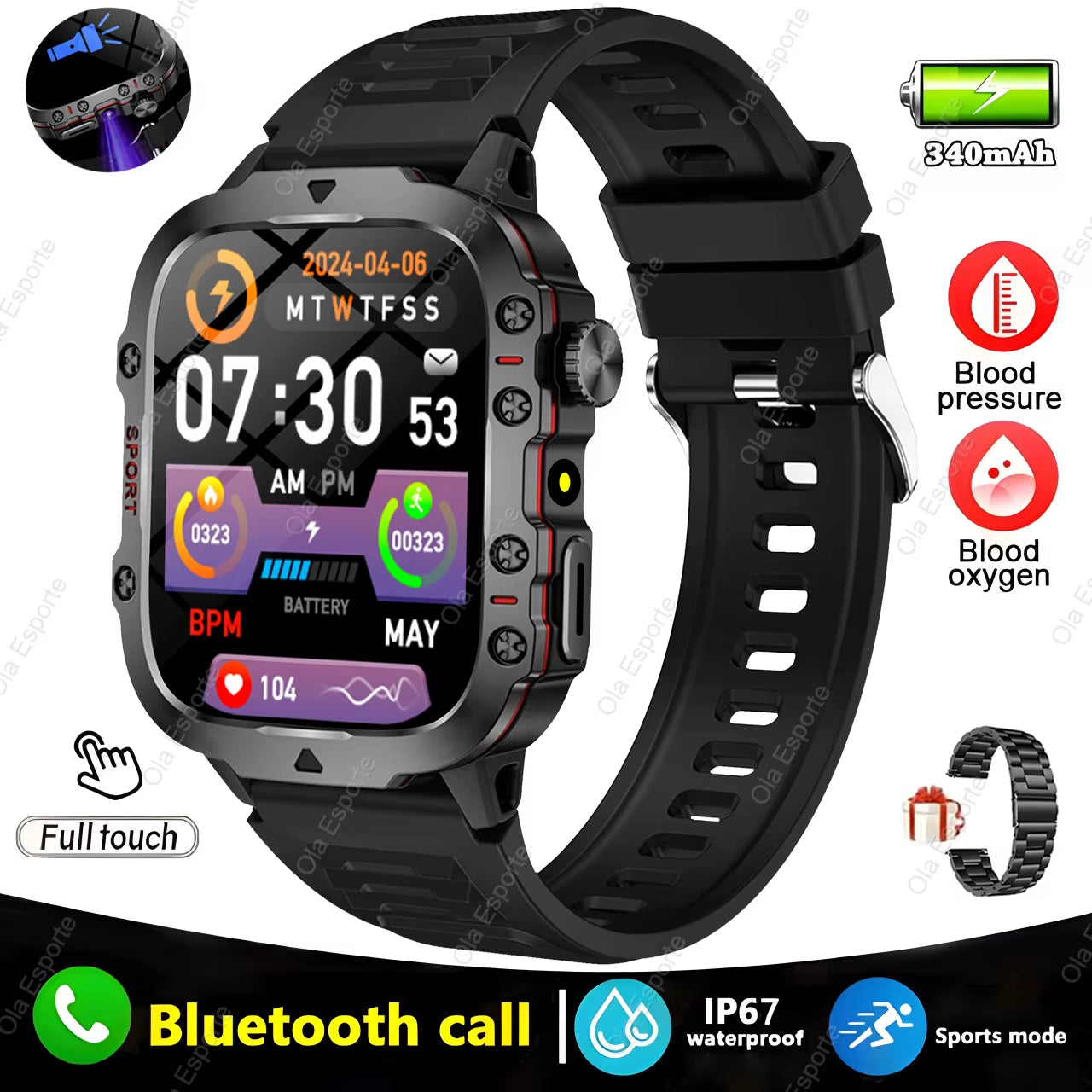 Discover the Original Men Smartwatch: Bluetooth Calling, Fitness Tracking, and IP68 Waterproof - Perfect for Android & iOS!