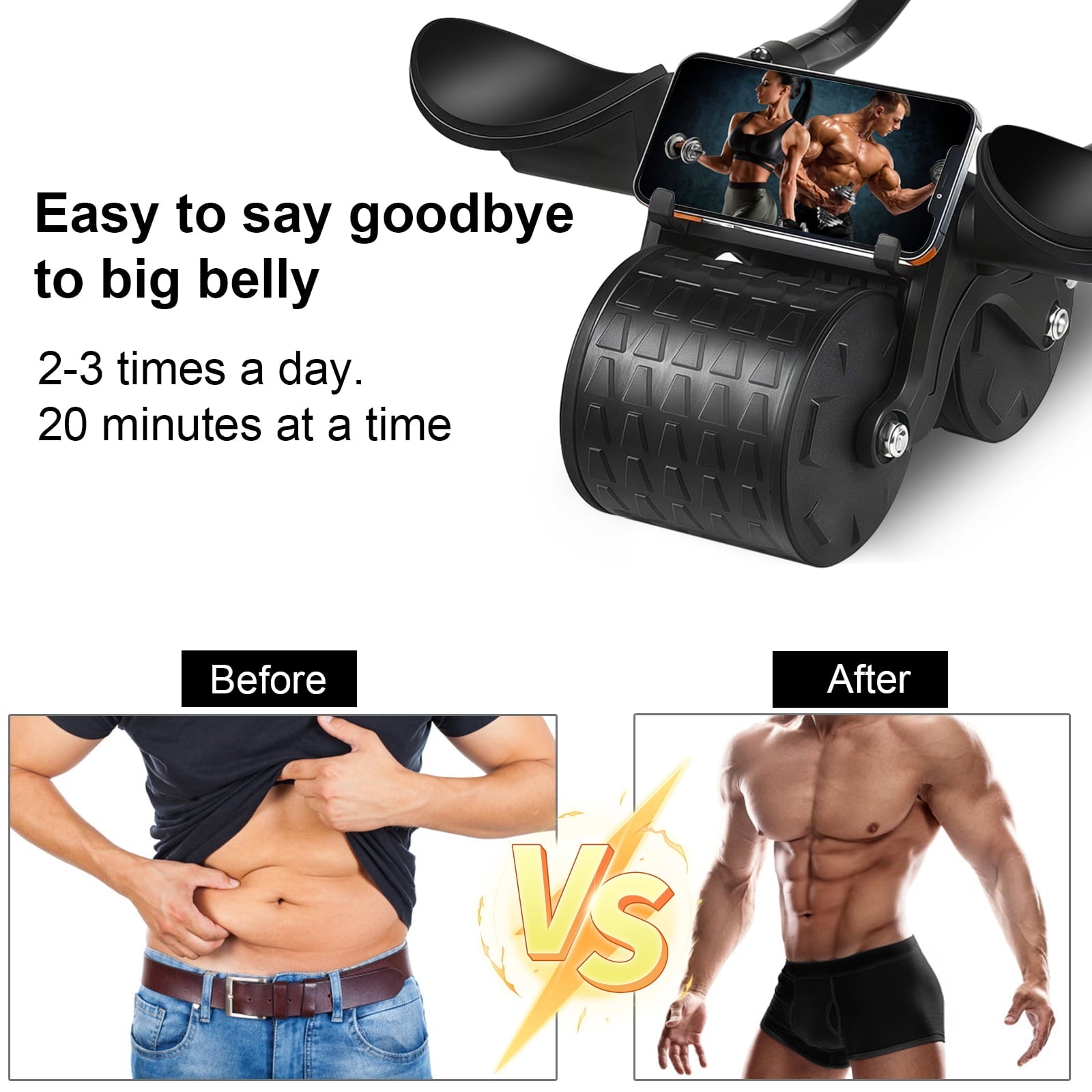 Elevate Your Core Workout with the 2025 Automatic Rebound Ab Roller Wheel - Complete with Timer and Elbow Support for Ultimate Comfort!