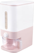 Stylish Pink Rice Dispenser - 25 Lbs Airtight Food Storage Container with Measuring Cup for Your Kitchen