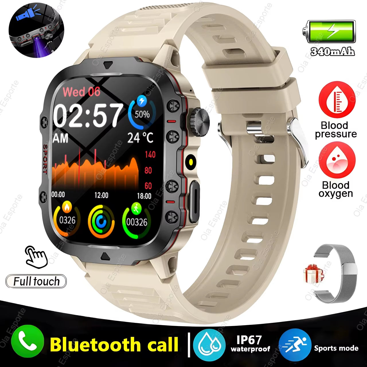 Discover the Original Men Smartwatch: Bluetooth Calling, Fitness Tracking, and IP68 Waterproof - Perfect for Android & iOS!