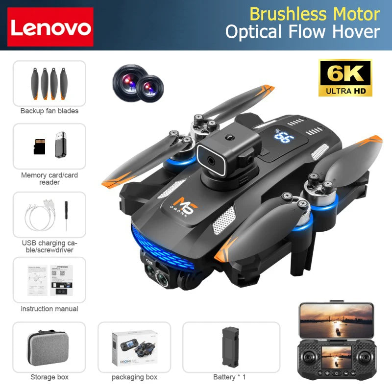 M6 Drone 8K Aerial HD Dual Camera 5G WIFI Intelligent Obstacle Avoidance Screen Remote Control Brushless Power GPS Drone