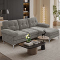 Transform Your Space with the Stylish and Versatile INGALIK Convertible Sectional Sofa - L-Shaped Modern Couch in Gray, Perfect for Living Rooms, Apartments, and Offices