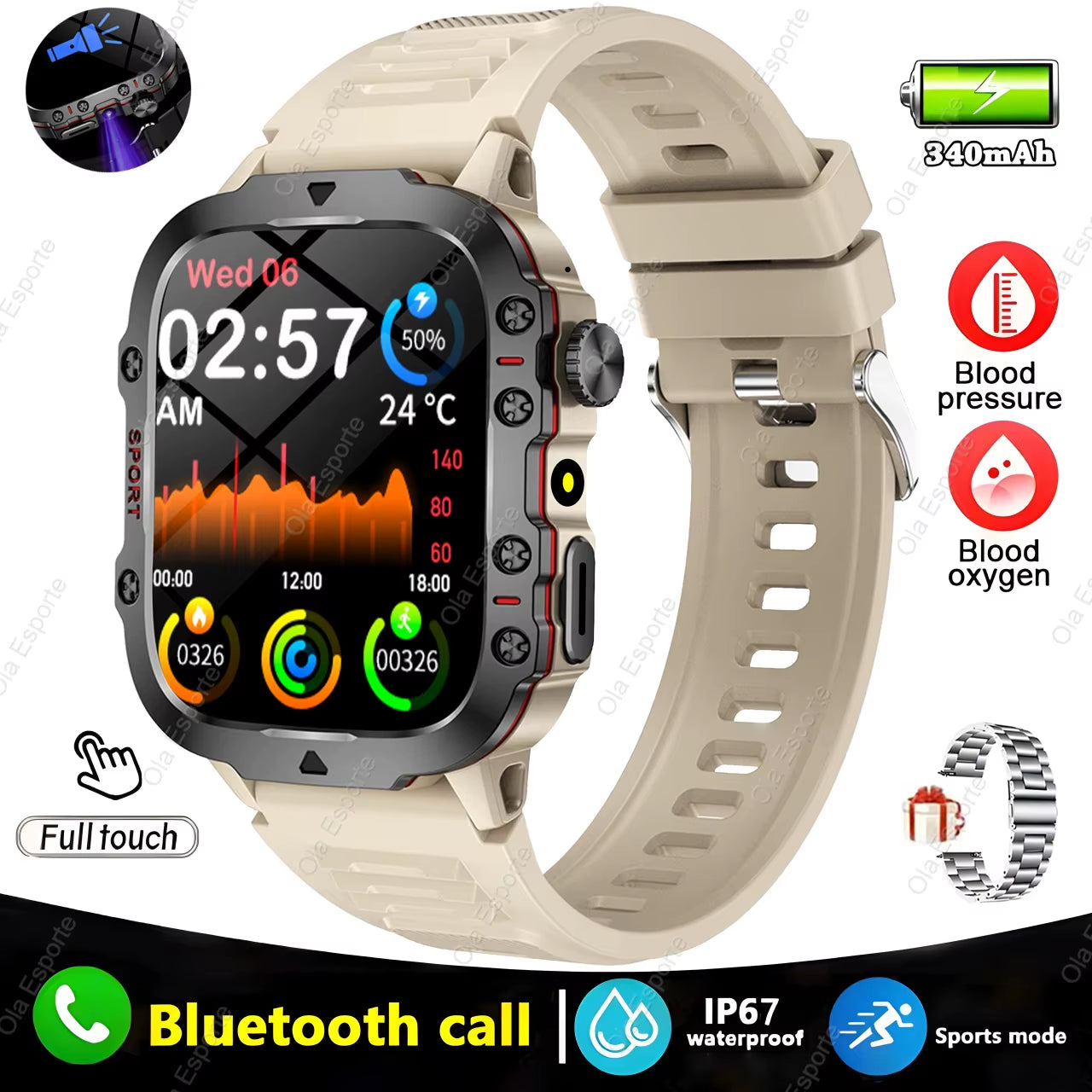 Discover the Original Men Smartwatch: Bluetooth Calling, Fitness Tracking, and IP68 Waterproof - Perfect for Android & iOS!