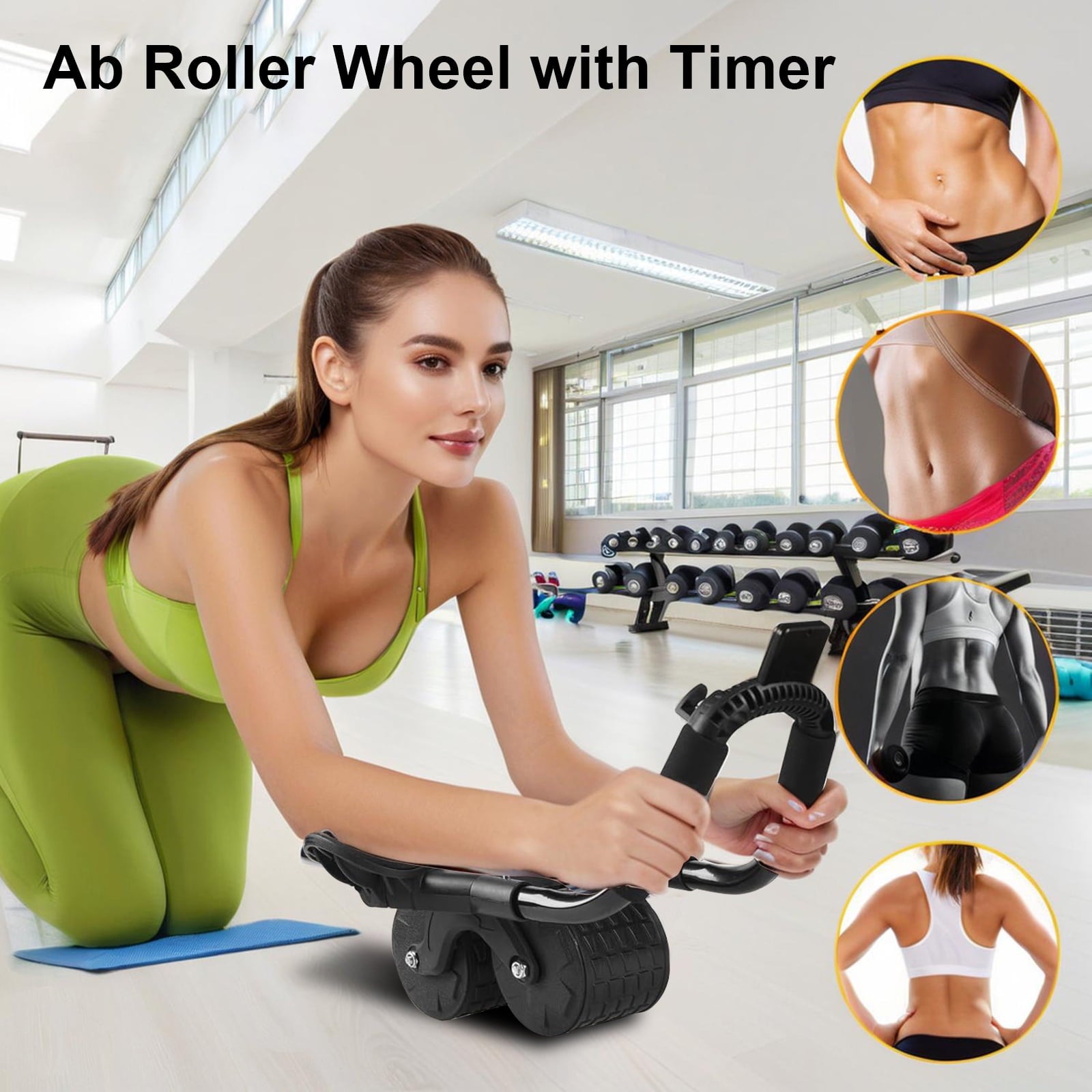 Elevate Your Core Workout with the 2025 Automatic Rebound Ab Roller Wheel - Complete with Timer and Elbow Support for Ultimate Comfort!