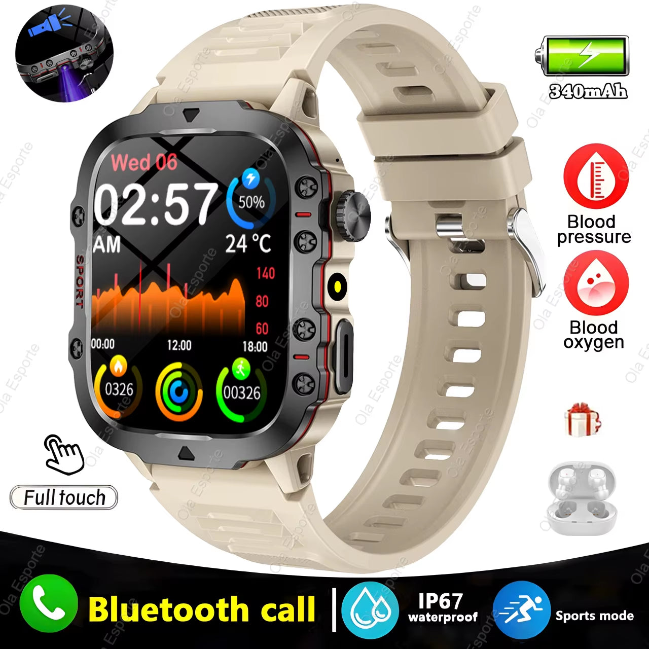 Discover the Original Men Smartwatch: Bluetooth Calling, Fitness Tracking, and IP68 Waterproof - Perfect for Android & iOS!